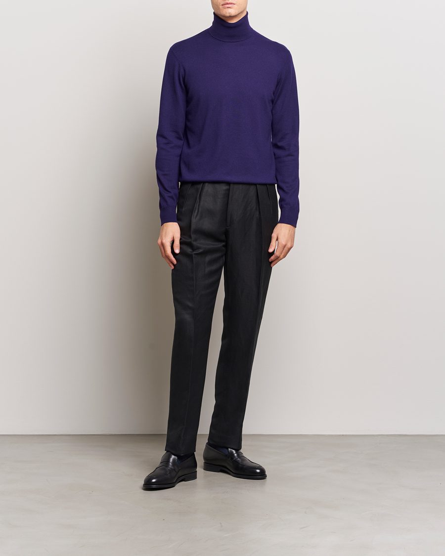 Herr | Tröjor | Ralph Lauren Purple Label | Cashmere Jersey Rollneck Purple