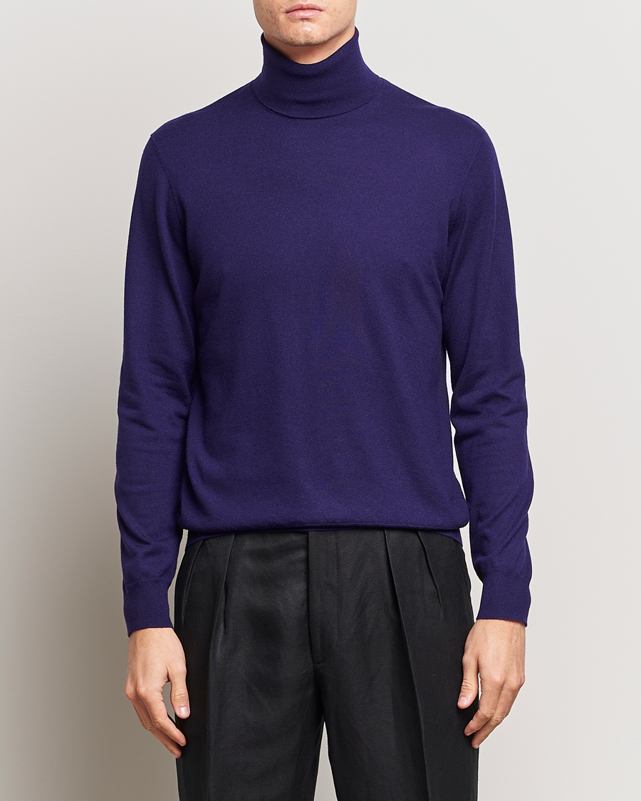 Herr | Tröjor | Ralph Lauren Purple Label | Cashmere Jersey Rollneck Purple