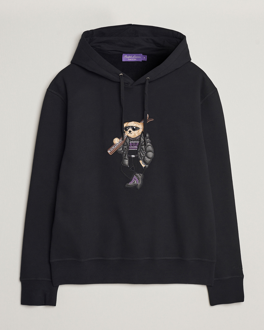 Herr | Tröjor | Ralph Lauren Purple Label | Luxury Fleece Bear Hoodie Black