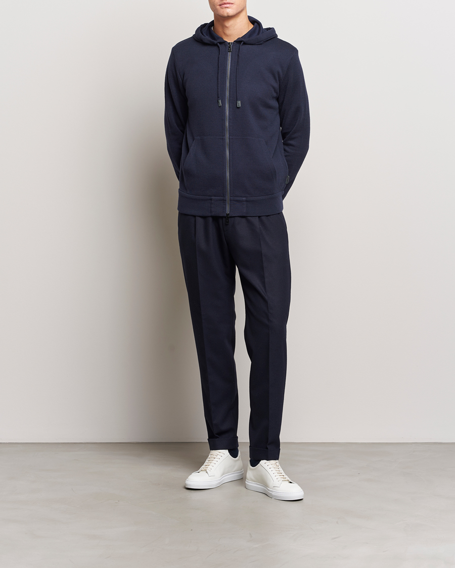 Herr | Tröjor | Ralph Lauren Purple Label | Luxury Fleece Full Zip Sweater Navy