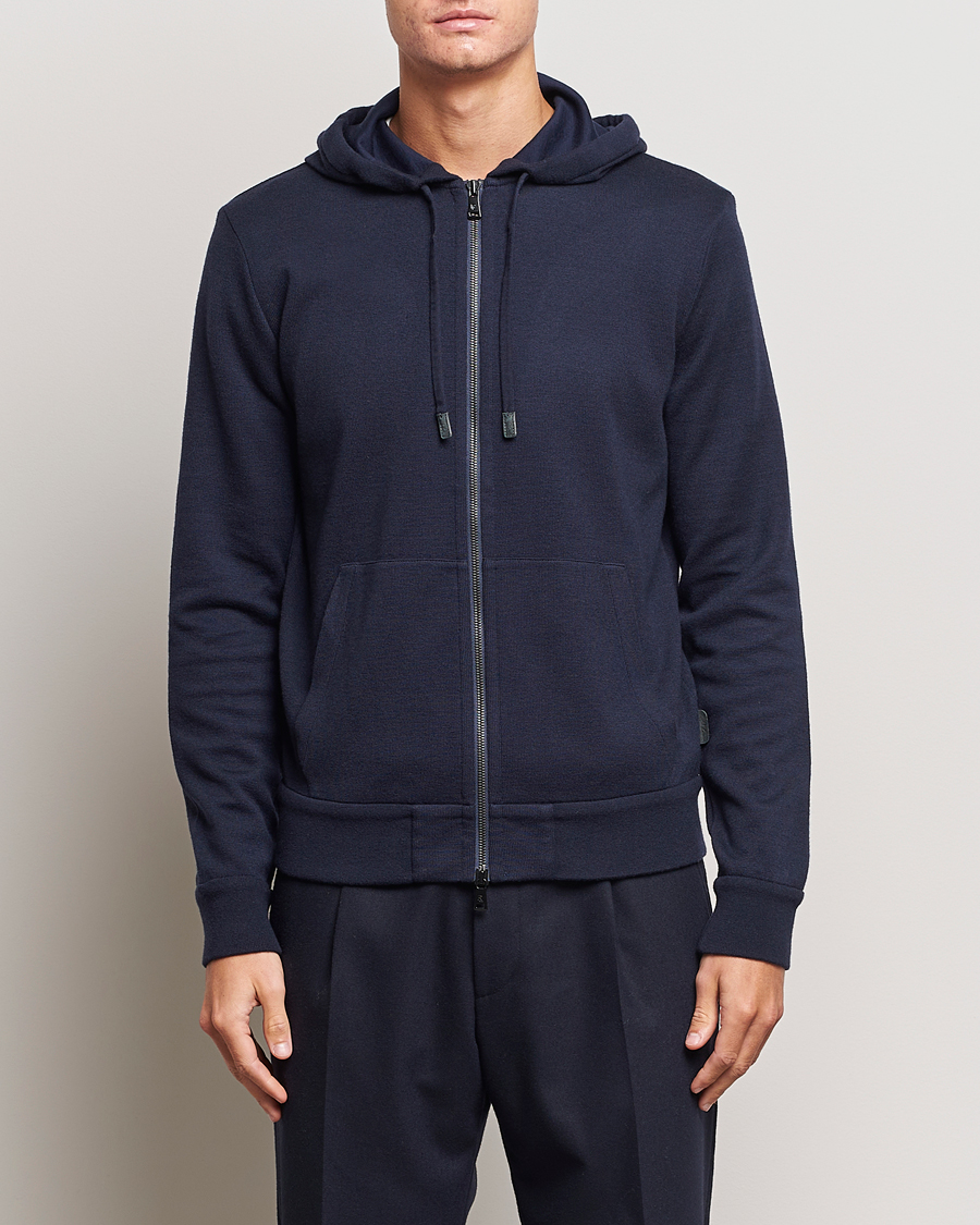 Herr | Ralph Lauren Purple Label | Ralph Lauren Purple Label | Luxury Fleece Full Zip Sweater Navy
