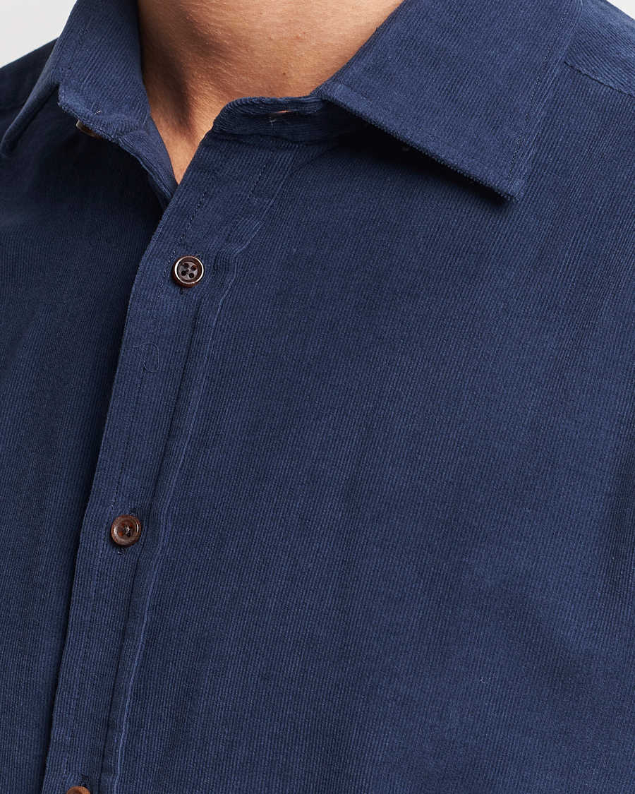 Herr | Skjortor | Ralph Lauren Purple Label | Cotton/Cashmere Corduroy Shirt Navy