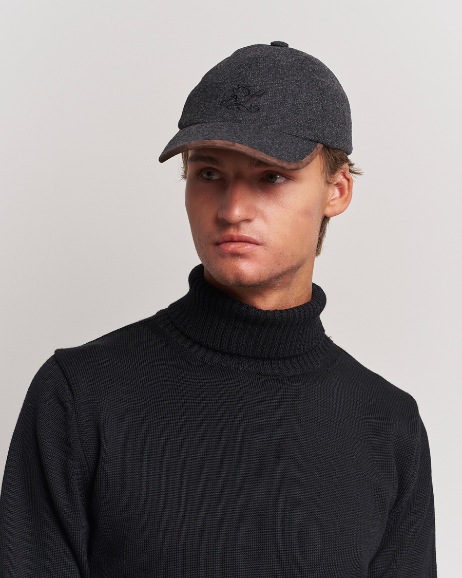 Herr |  | Ralph Lauren Purple Label | Herringbone Wool Baseball Cap Charcoal