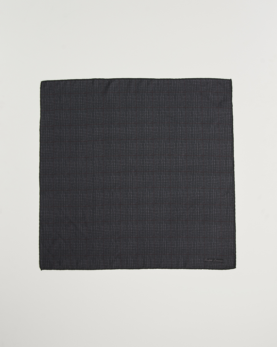 Herr | Ralph Lauren Purple Label Glencheck Wool Scarf Charcoal | Ralph Lauren Purple Label | Glencheck Wool Scarf Charcoal