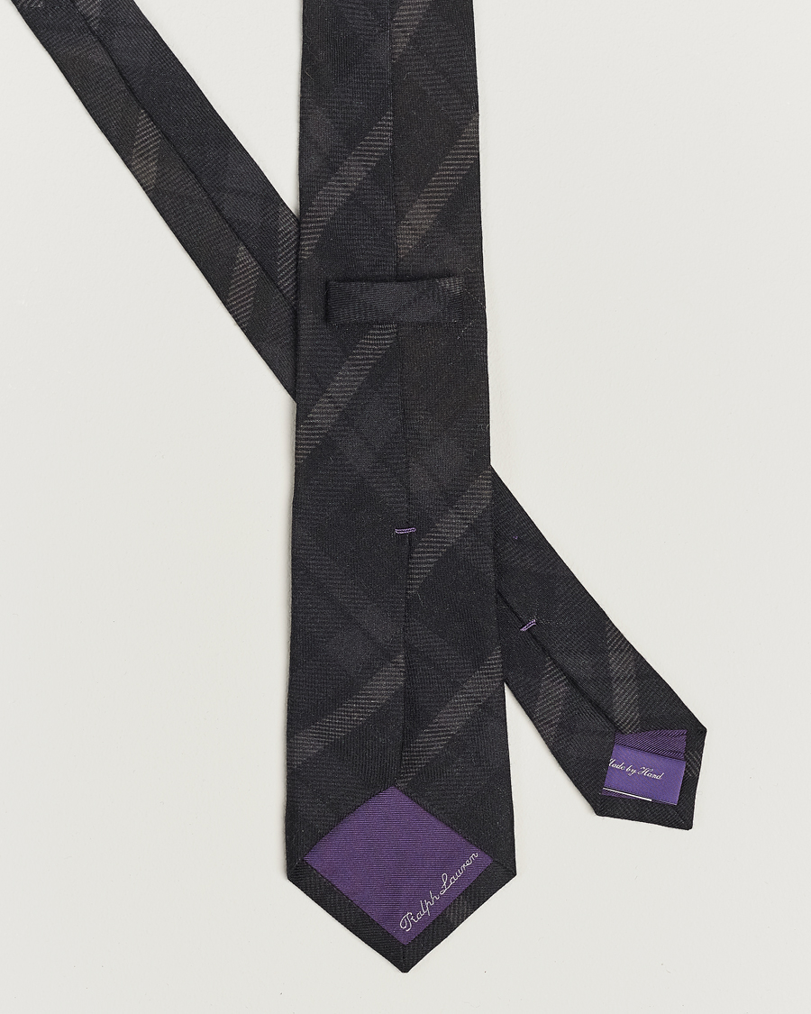 Herr | Ralph Lauren Purple Label Tonal Plaid Tie Dark Grey | Ralph Lauren Purple Label | Tonal Plaid Tie Dark Grey