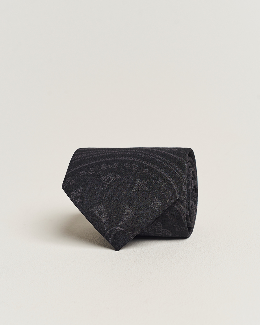 Herr | Ralph Lauren Purple Label Tonal Paisley Tie Charcoal | Ralph Lauren Purple Label | Tonal Paisley Tie Charcoal