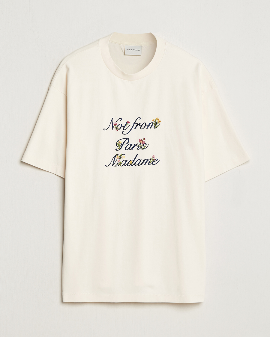 Herr | T-Shirts | Drôle de Monsieur | Flower Slogan T-Shirt Cream
