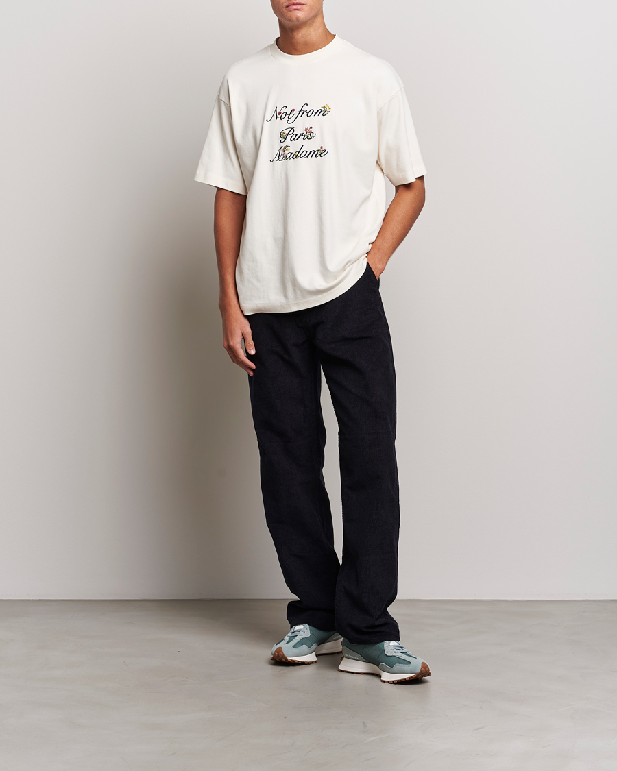 Herr | T-Shirts | Drôle de Monsieur | Flower Slogan T-Shirt Cream