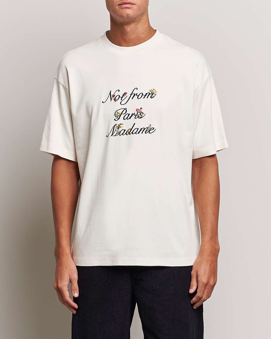 Herr | T-Shirts | Drôle de Monsieur | Flower Slogan T-Shirt Cream