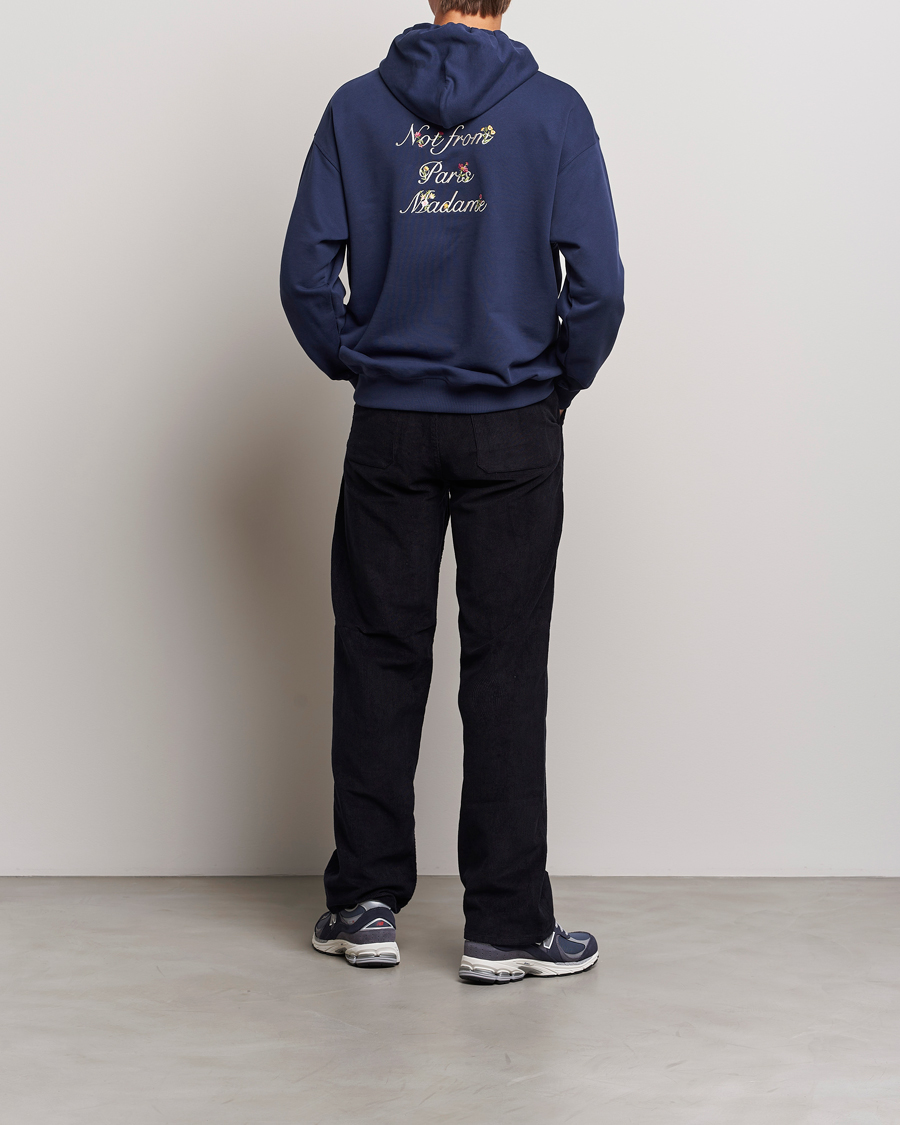 Herr | Tröjor | Drôle de Monsieur | Flower Slogan Hoodie Navy