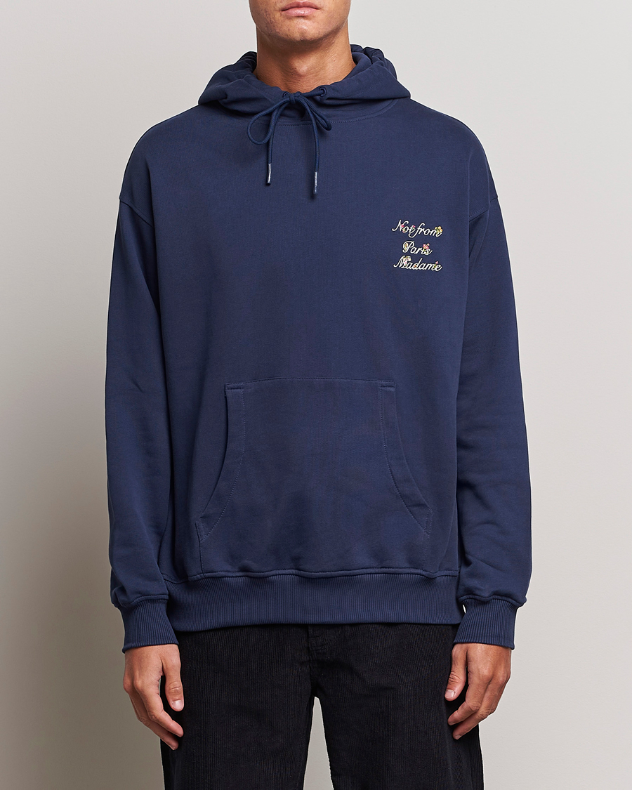 Herr | Tröjor | Drôle de Monsieur | Flower Slogan Hoodie Navy