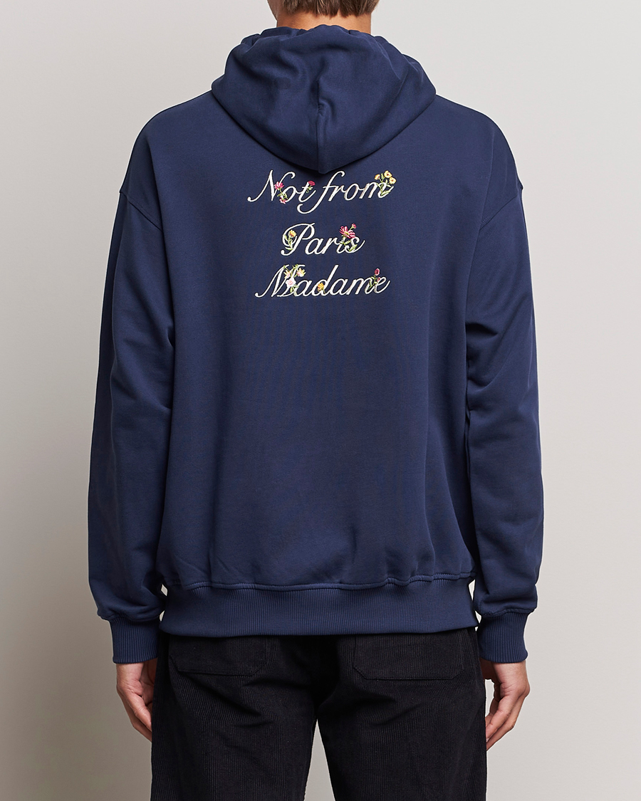 Herr | Tröjor | Drôle de Monsieur | Flower Slogan Hoodie Navy