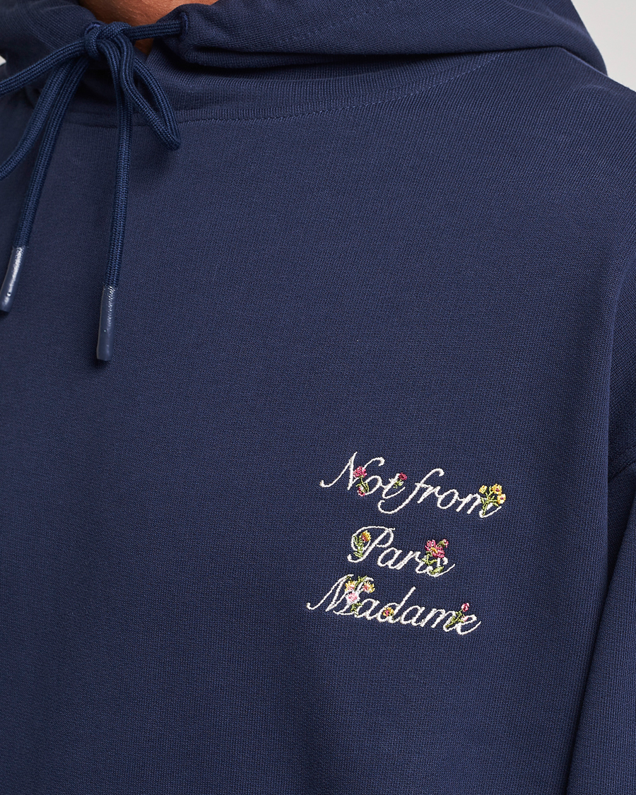 Herr | Tröjor | Drôle de Monsieur | Flower Slogan Hoodie Navy