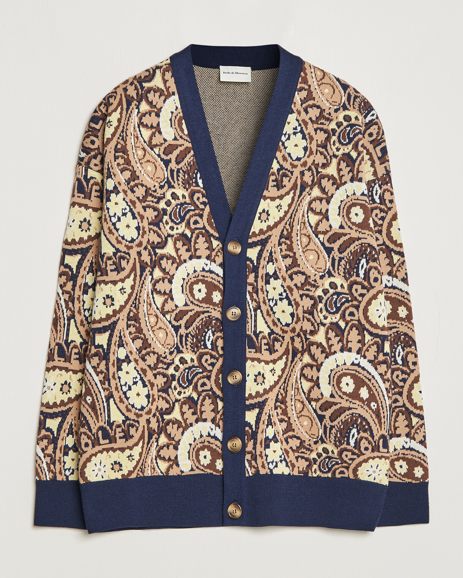 Herr | Tröjor | Drôle de Monsieur | Le Cardigan Paisley Navy