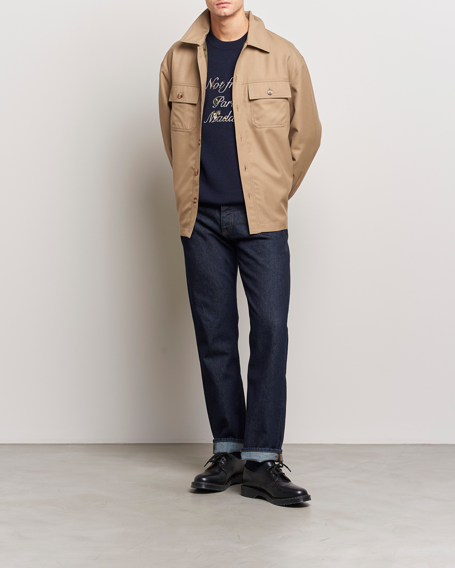 Herr | Skjortor | Drôle de Monsieur | Flannel Overshirt Beige