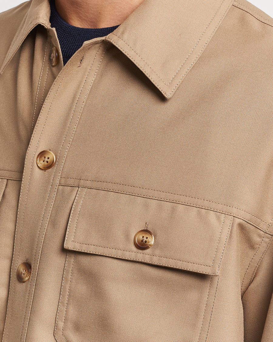Herr | Skjortor | Drôle de Monsieur | Flannel Overshirt Beige