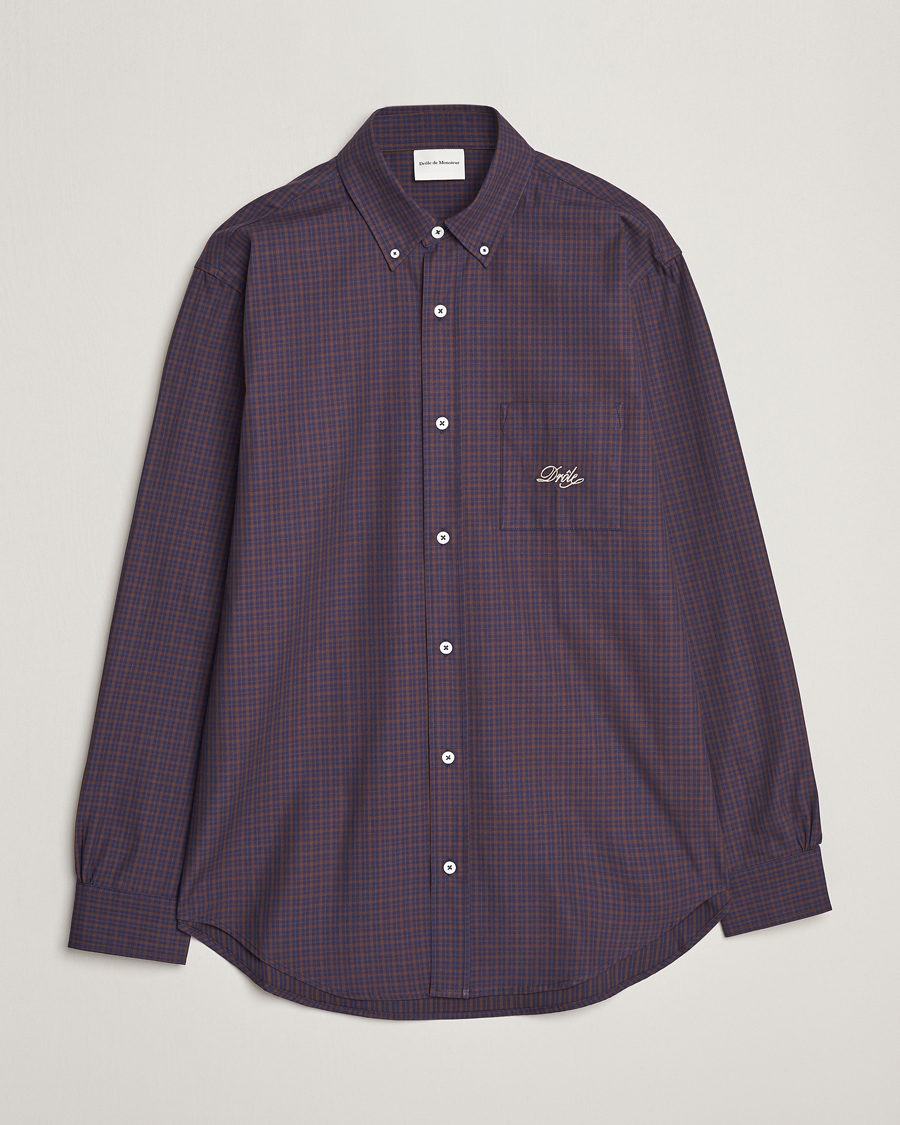 Herr | Skjortor | Drôle de Monsieur | Signature Check Shirt Dark Brown