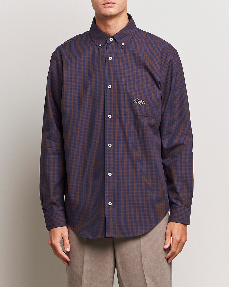 Herr | Skjortor | Drôle de Monsieur | Signature Check Shirt Dark Brown