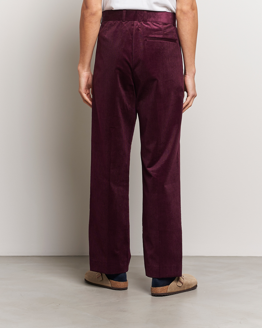 Herr | Byxor | Drôle de Monsieur | Pleated Corduroy Trousers Wine