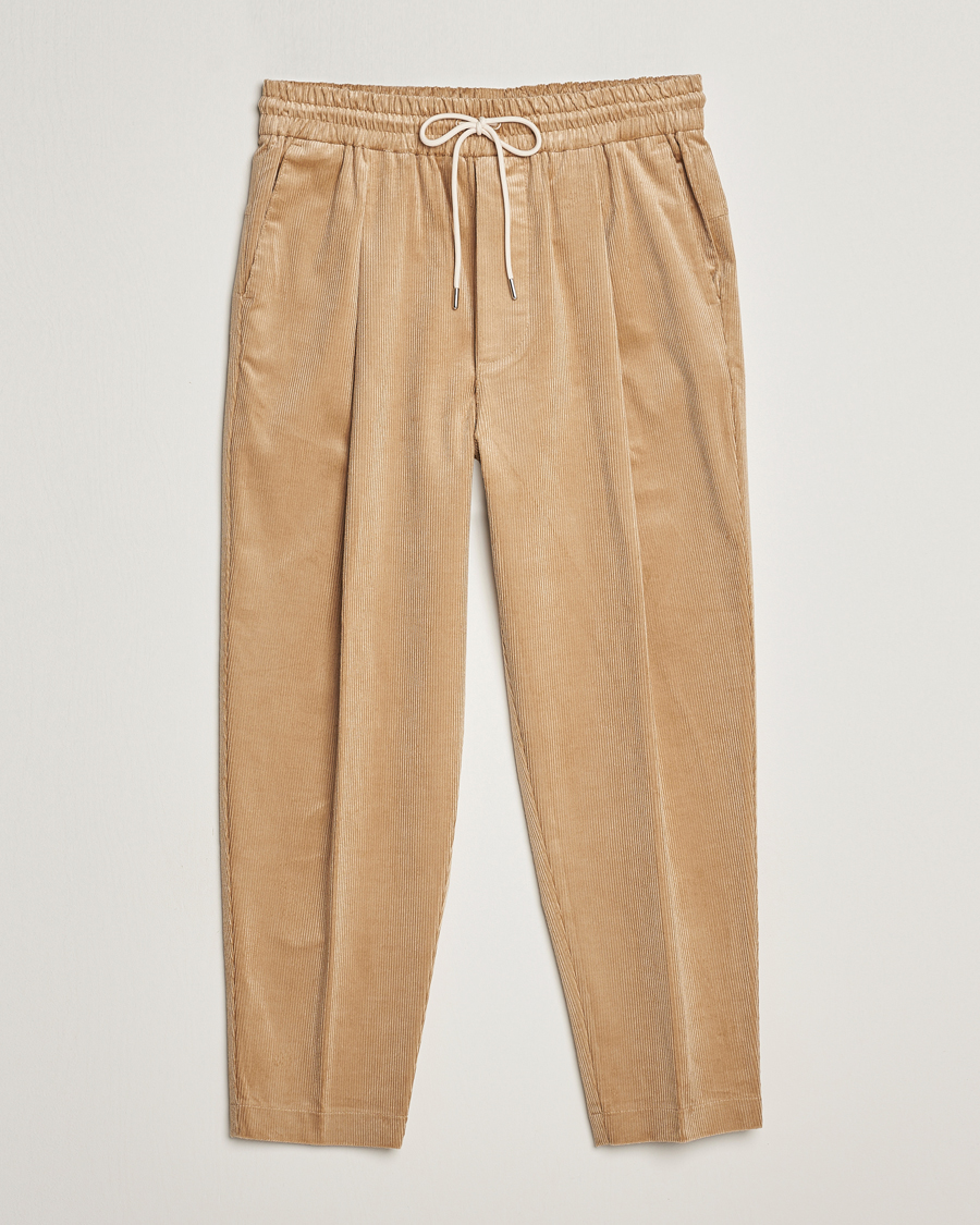 Herr | Byxor | Drôle de Monsieur | Drawstring Corduroy Troursers Beige