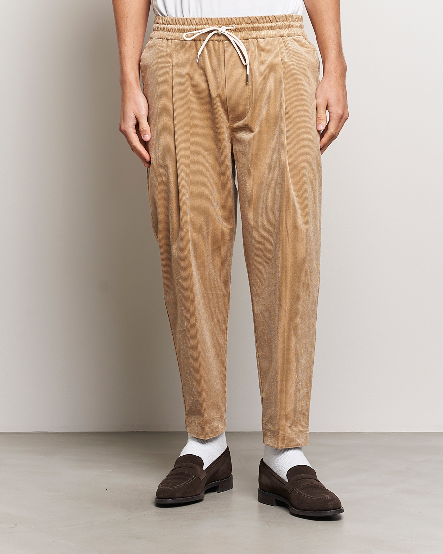 Herr | Byxor | Drôle de Monsieur | Drawstring Corduroy Troursers Beige