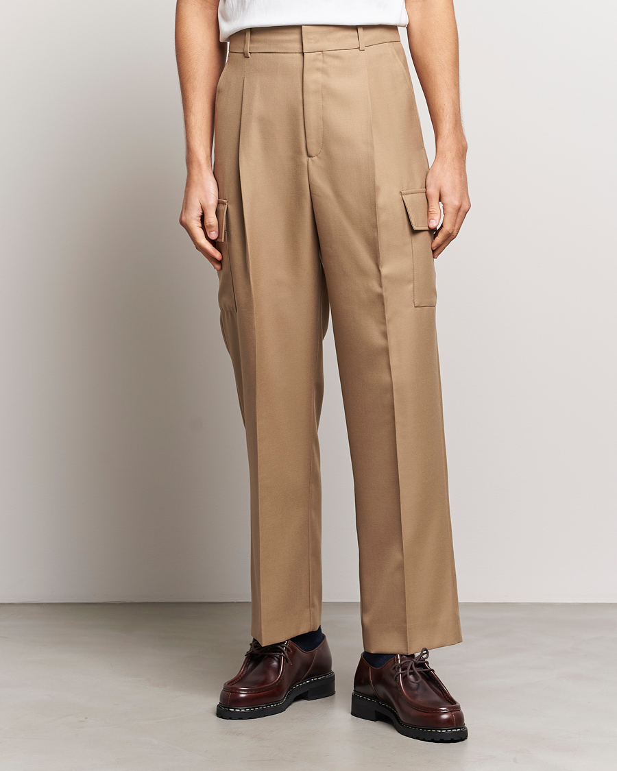 Herr | Byxor | Drôle de Monsieur | Flannel Cargo Pants Beige