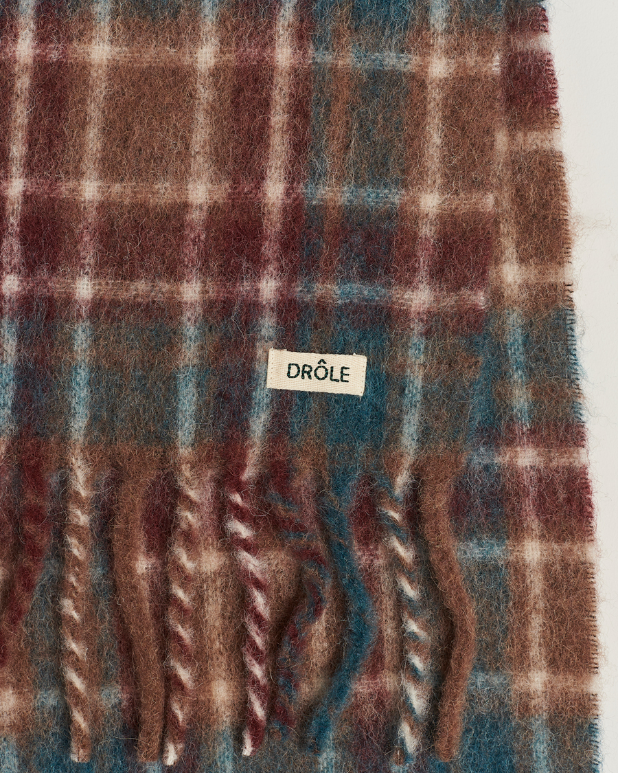 Herr | Drôle de Monsieur Mohair Check Scarf Brown/Blue | Drôle de Monsieur | Mohair Check Scarf Brown/Blue