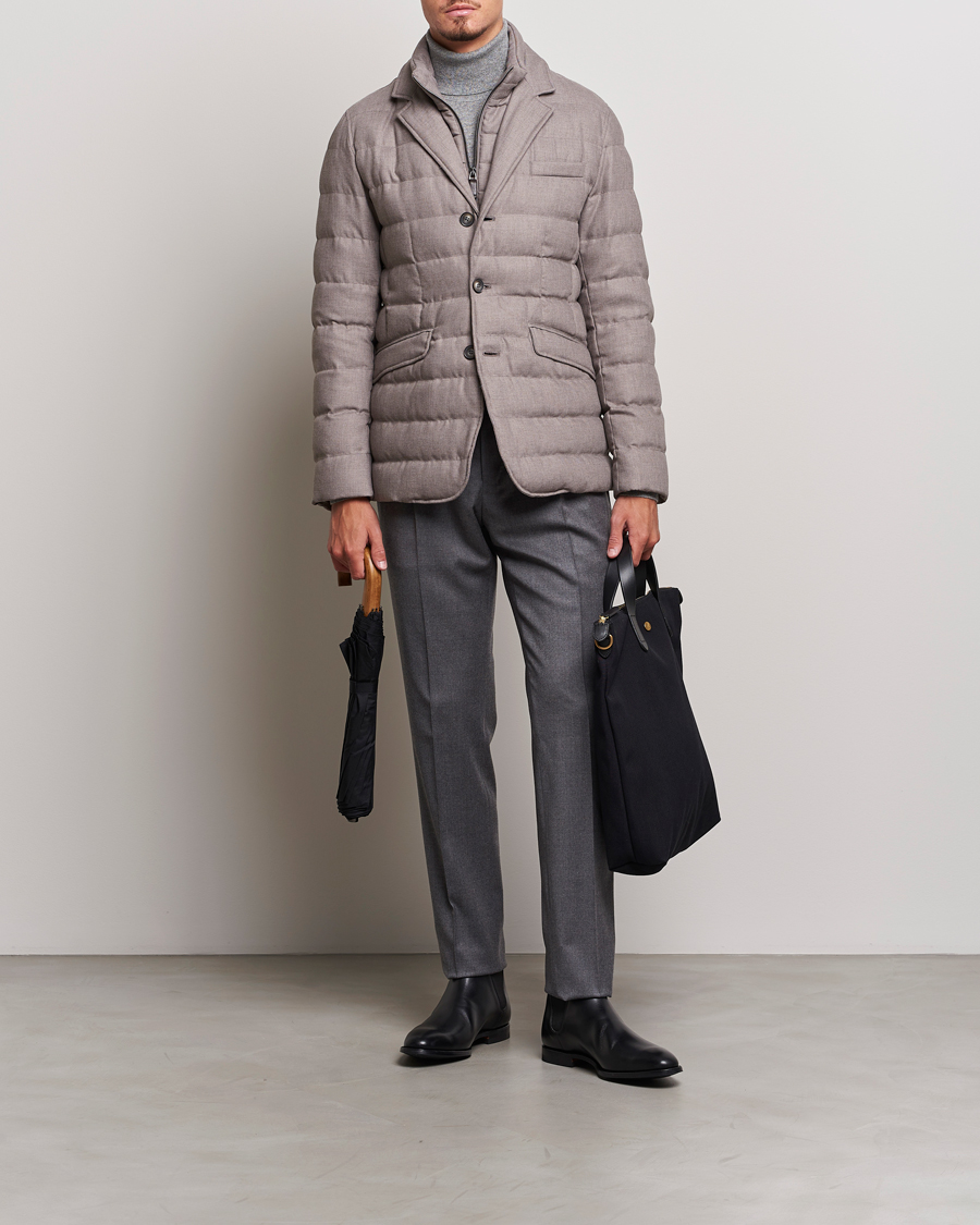 Herr | Jackor | Herno | Flannel Down Blazer Beige