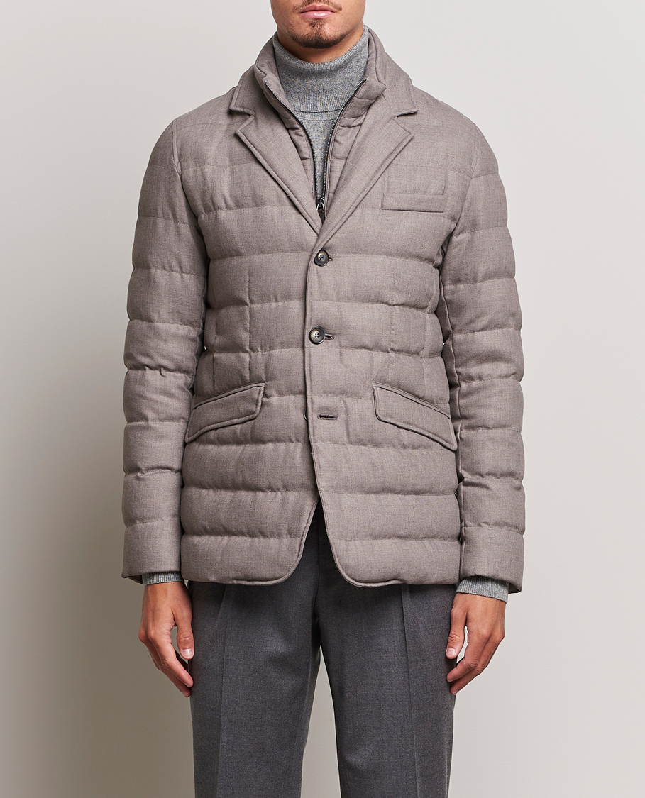 Herr | Dressade jackor | Herno | Flannel Down Blazer Beige
