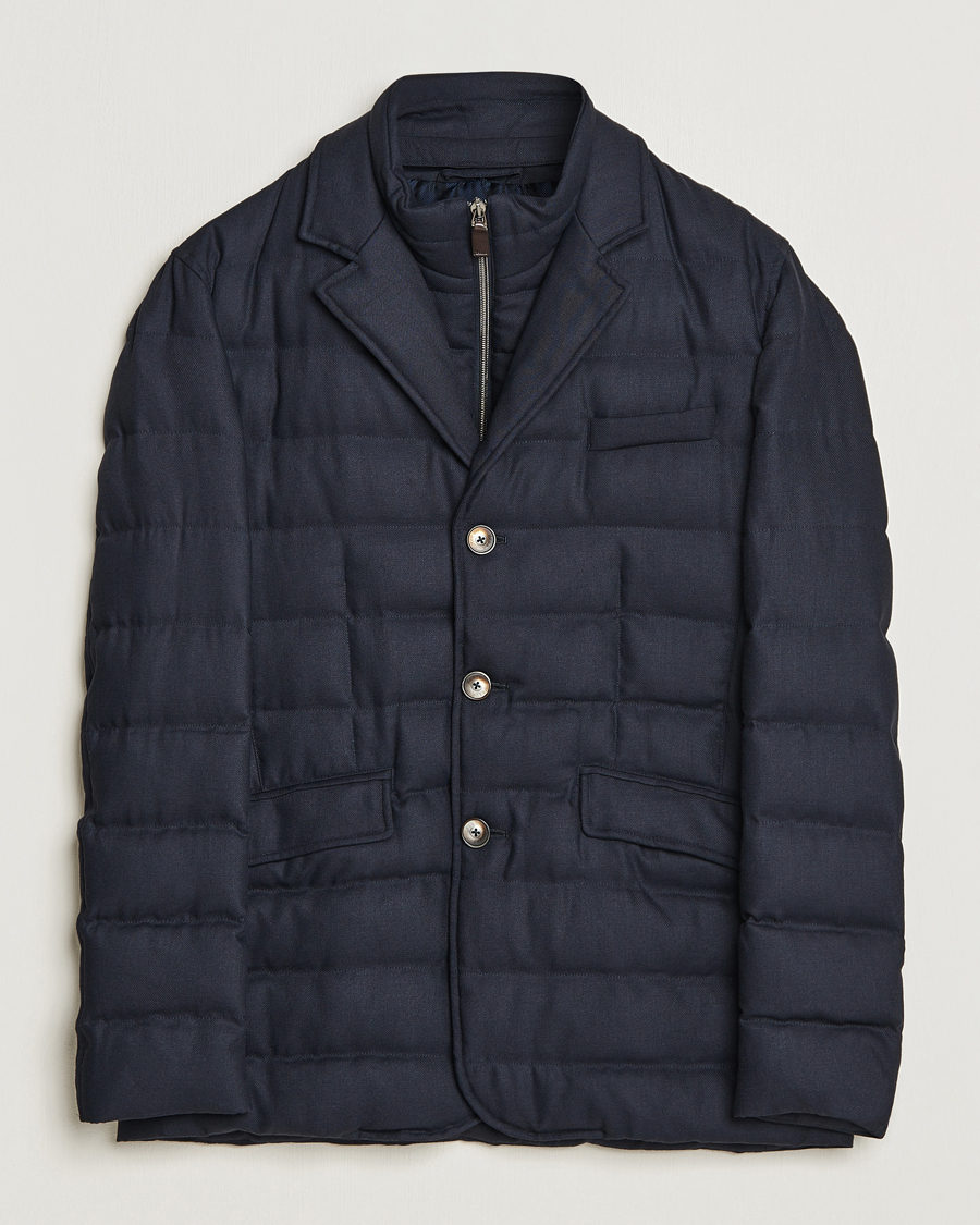 Herr | Jackor | Herno | Flannel Down Blazer Navy