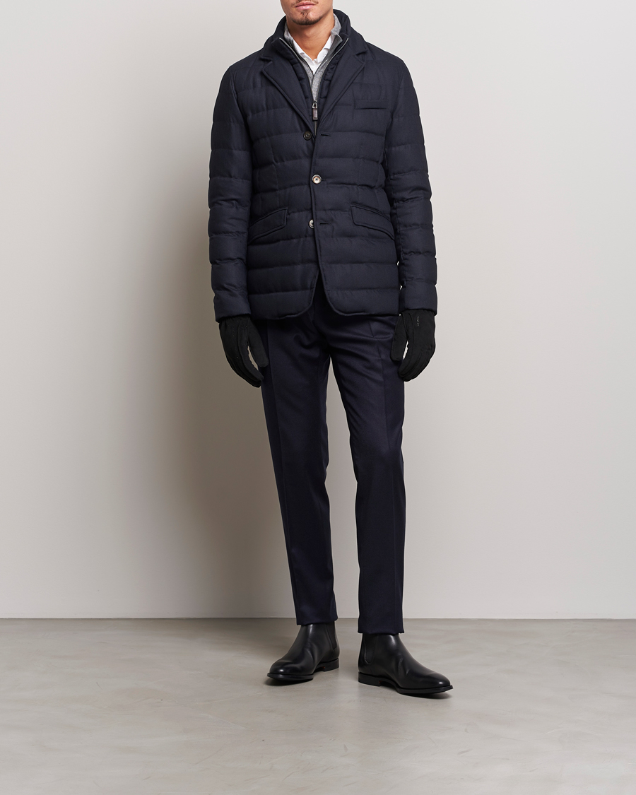 Herr | Jackor | Herno | Flannel Down Blazer Navy