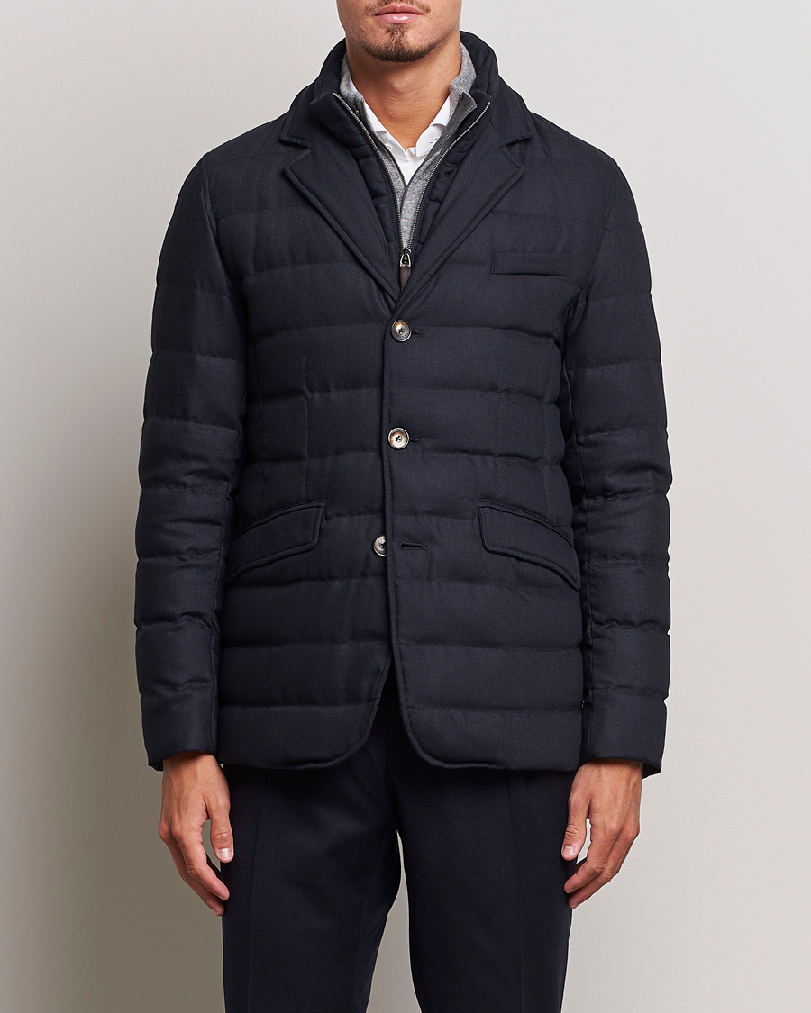 Herr | Dressade jackor | Herno | Flannel Down Blazer Navy