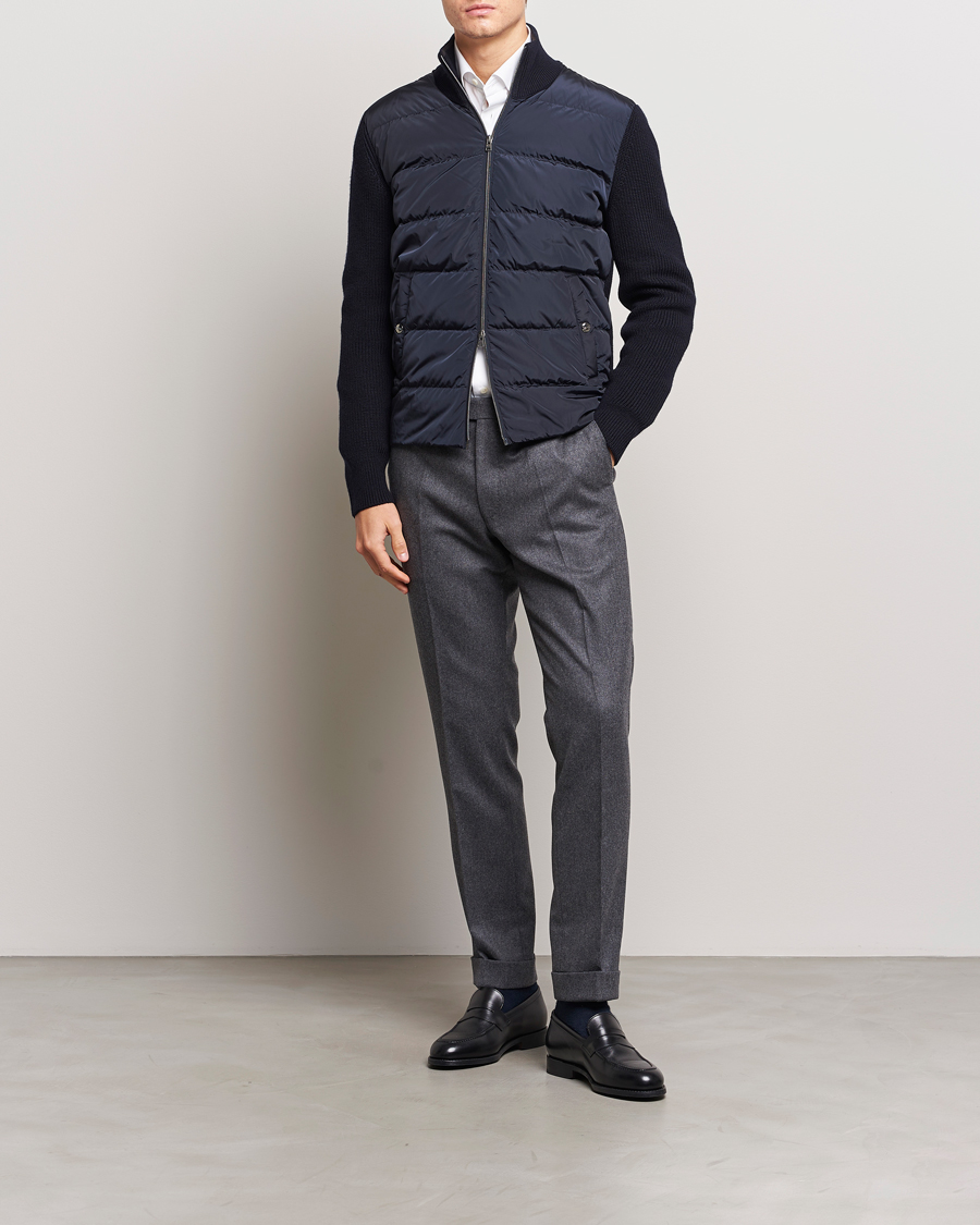 Herr | Jackor | Herno | Knitted Hybrid Jacket Navy