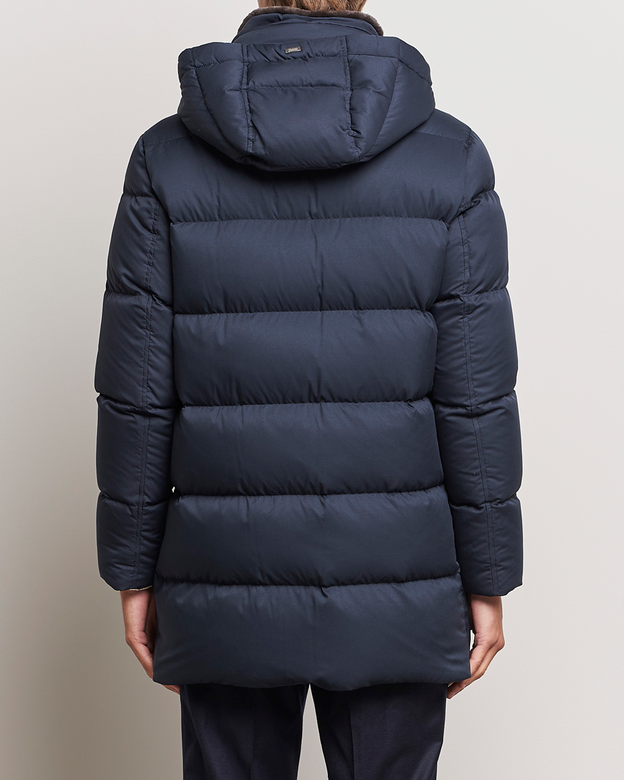 Herr | Jackor | Herno | Faux Fur Down Parka Navy
