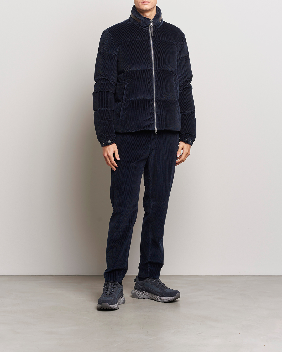 Herr | Jackor | Moncler | Besbre Corduroy Down Jacket Navy