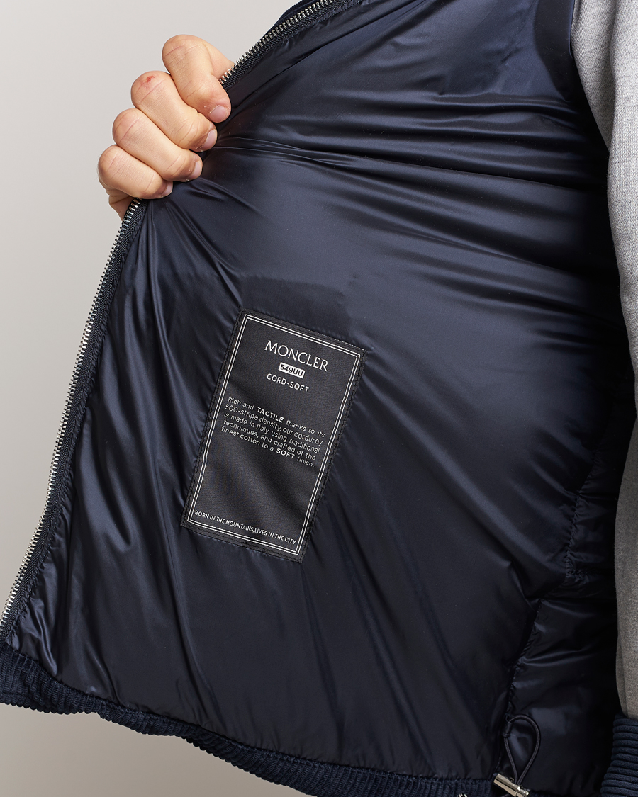 Herr | Jackor | Moncler | Besbre Corduroy Down Jacket Navy
