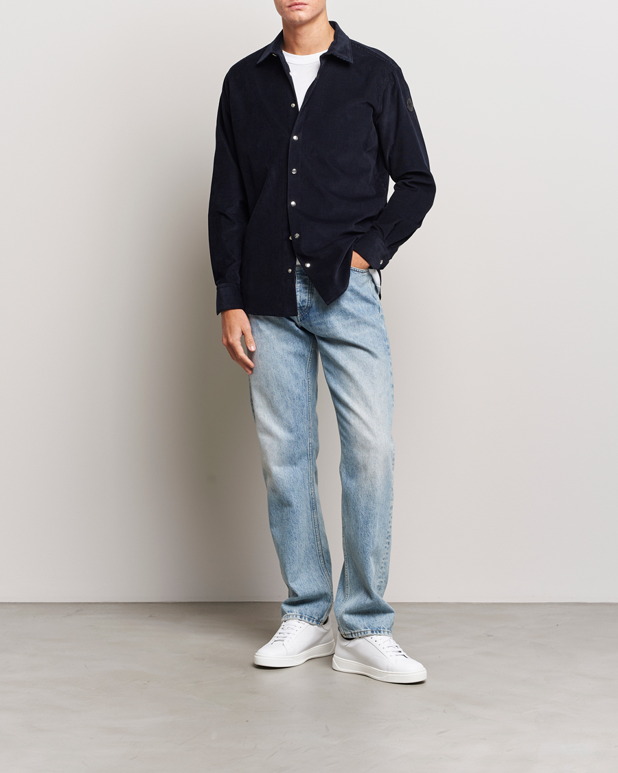 Herr | Skjortor | Moncler | Corduroy Casual Shirt Navy