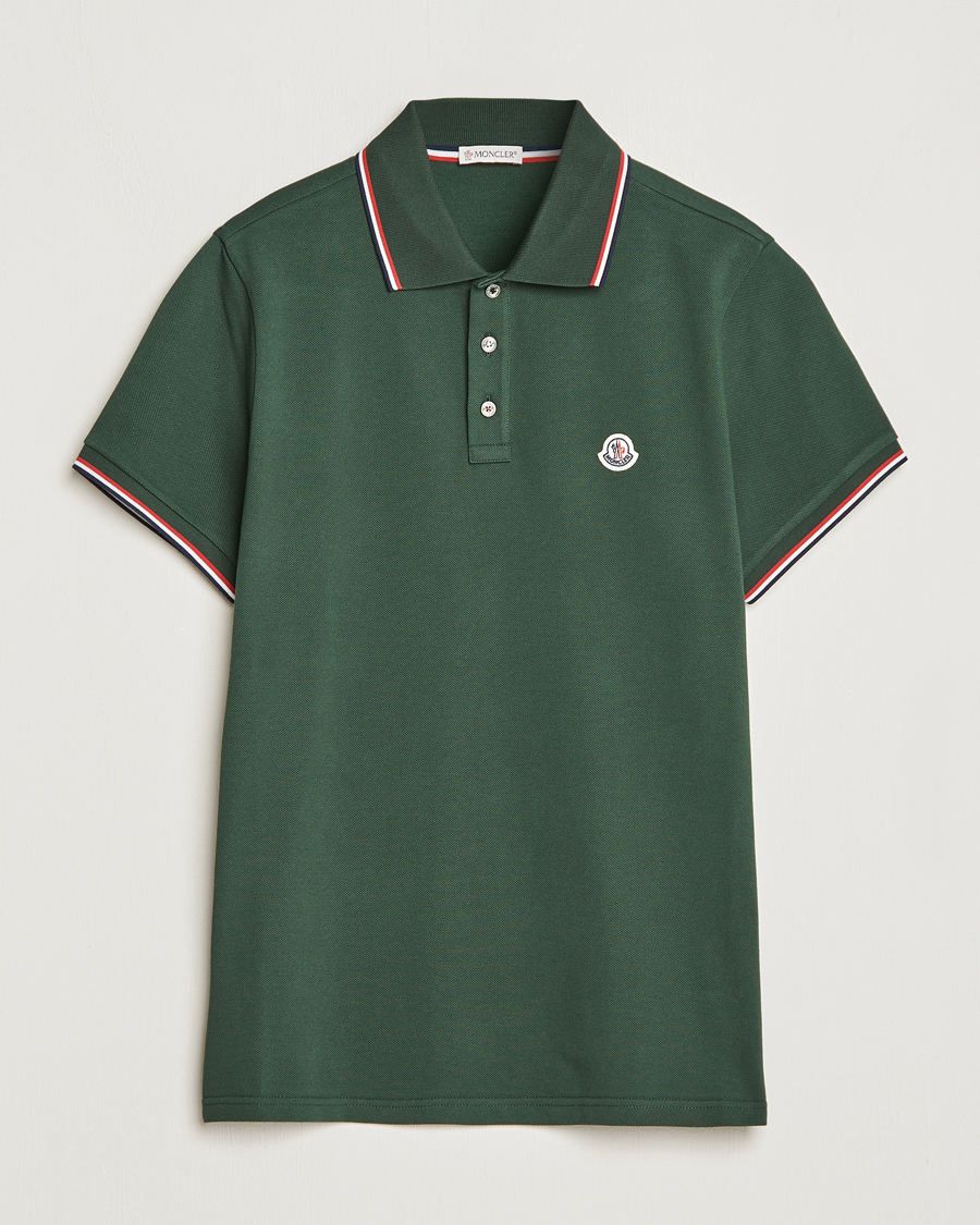 Herr | Pikéer | Moncler | Contrast Rib Polo Military Green