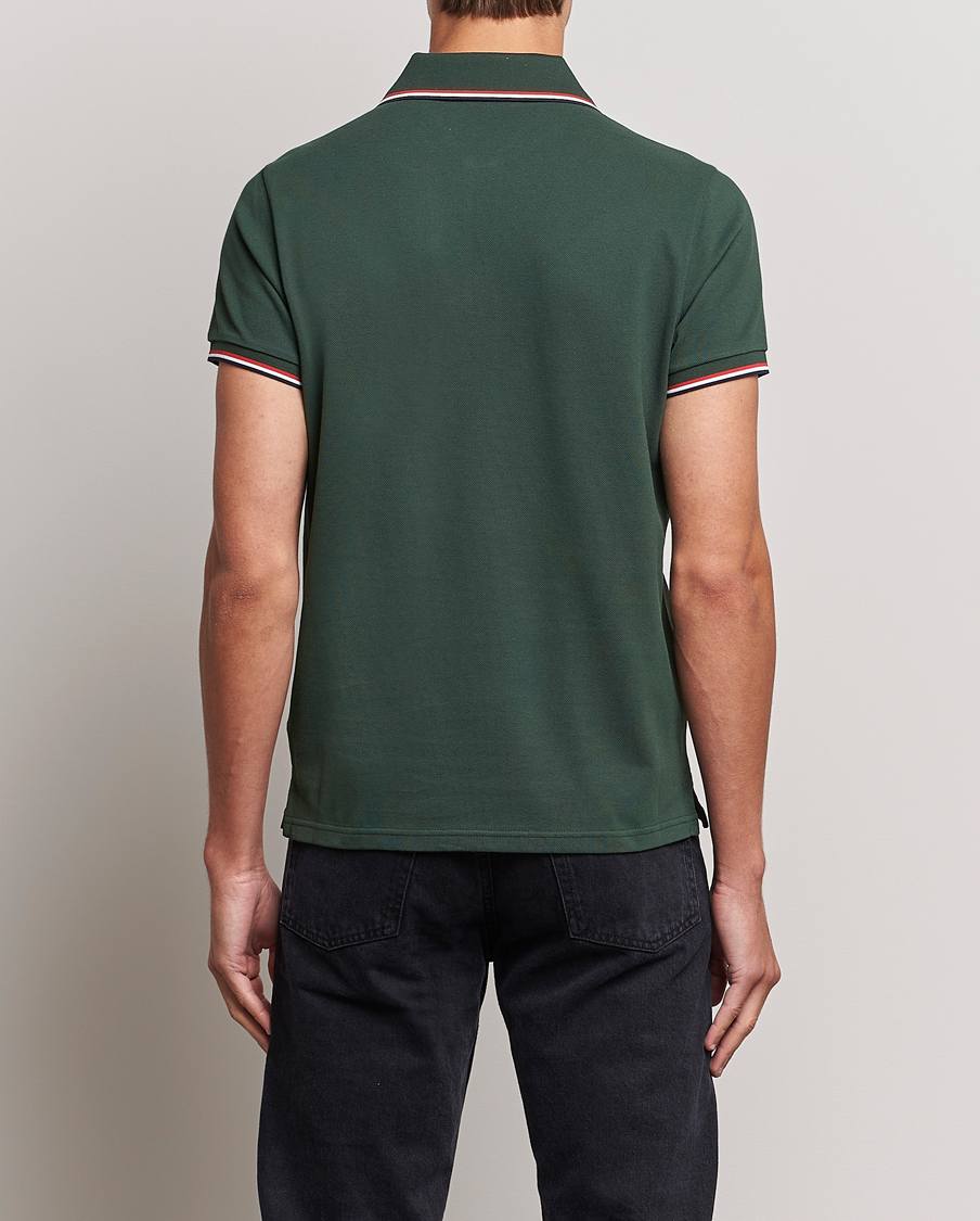 Herr | Pikéer | Moncler | Contrast Rib Polo Military Green