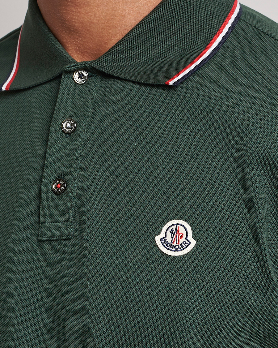 Herr | Pikéer | Moncler | Contrast Rib Polo Military Green