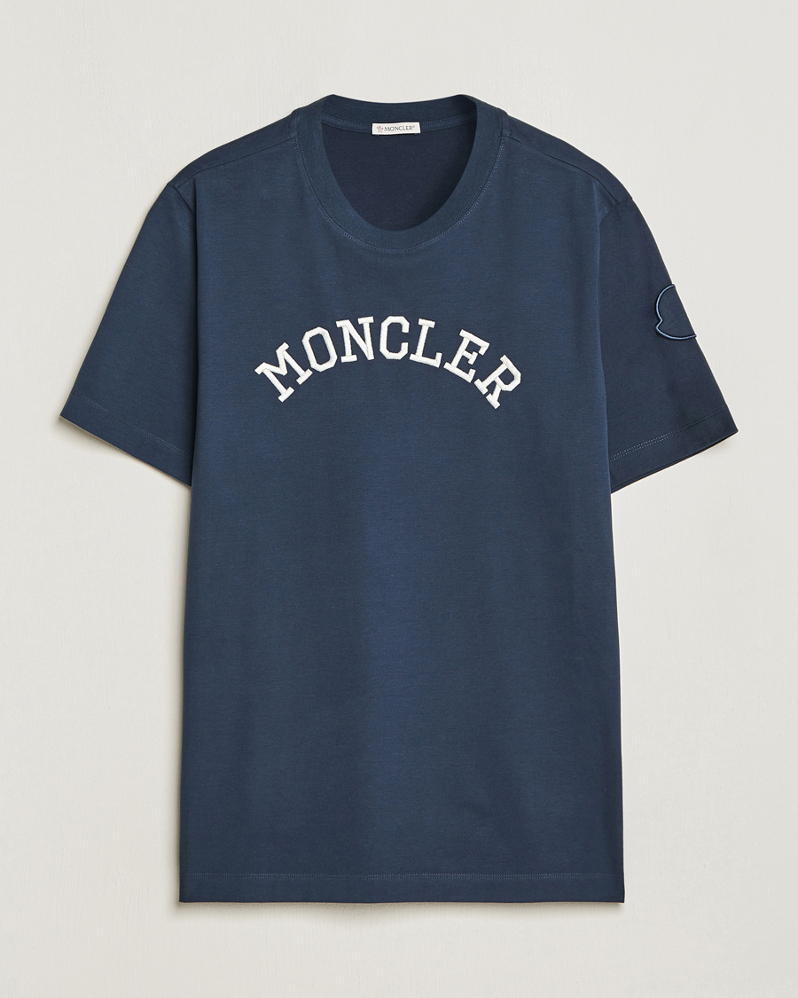 Herr | T-Shirts | Moncler | Lettering T-Shirt Navy