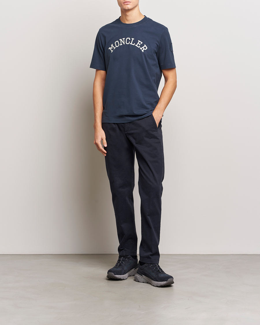 Herr | T-Shirts | Moncler | Lettering T-Shirt Navy