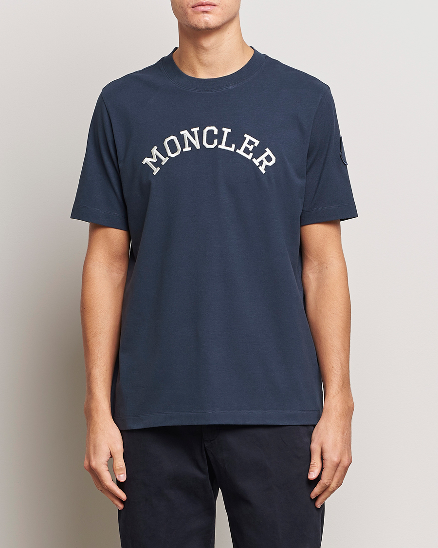 Herr | T-Shirts | Moncler | Lettering T-Shirt Navy