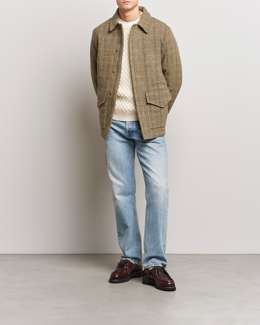 Herr | Jackor | Aspesi | Tweed Hunting Jacket Green Check
