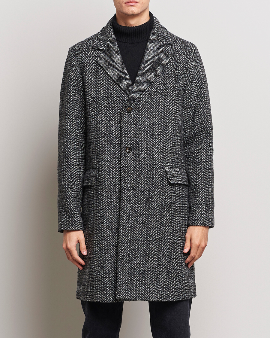 Herr |  | Aspesi | Herringbone Wool Coat Grey