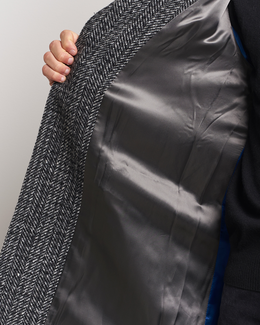 Herr | Jackor | Aspesi | Herringbone Wool Coat Grey