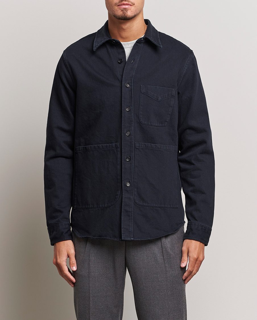 Herr | Skjortjackor | Aspesi | Cotton Utility Shirt Navy