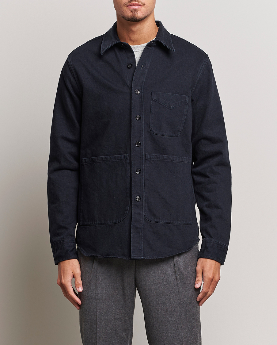Herr | Overshirts | Aspesi | Cotton Utility Shirt Navy