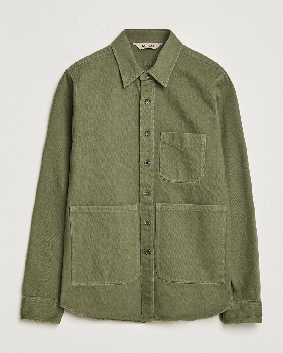 Herr | Skjortor | Aspesi | Cotton Utility Shirt Military