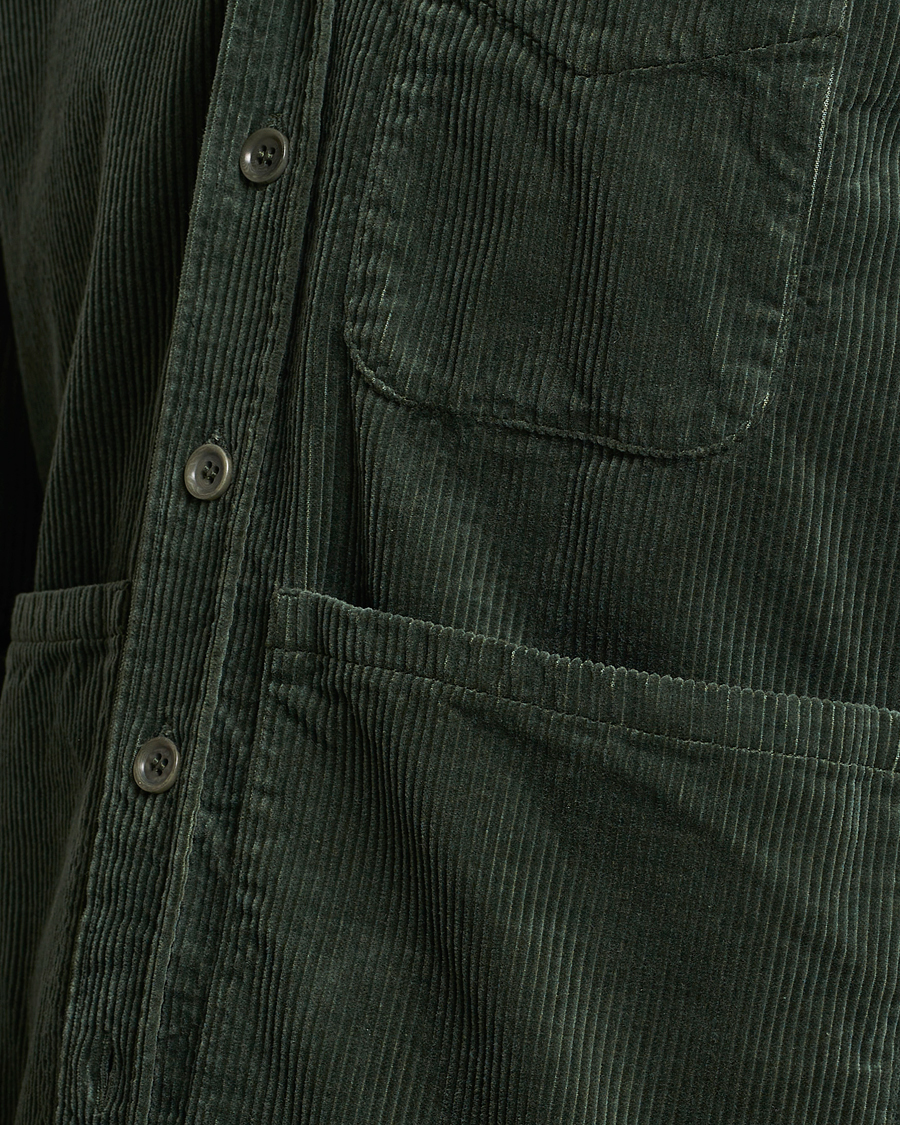 Herr | Skjortor | Aspesi | Corduroy Utility Shirt Dark Military